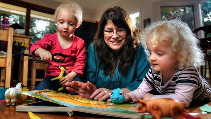 Total commitment: there's too much to do and no time for television in nanny Tracey McDermott's days with three-year-old twins Rose and Olivia.