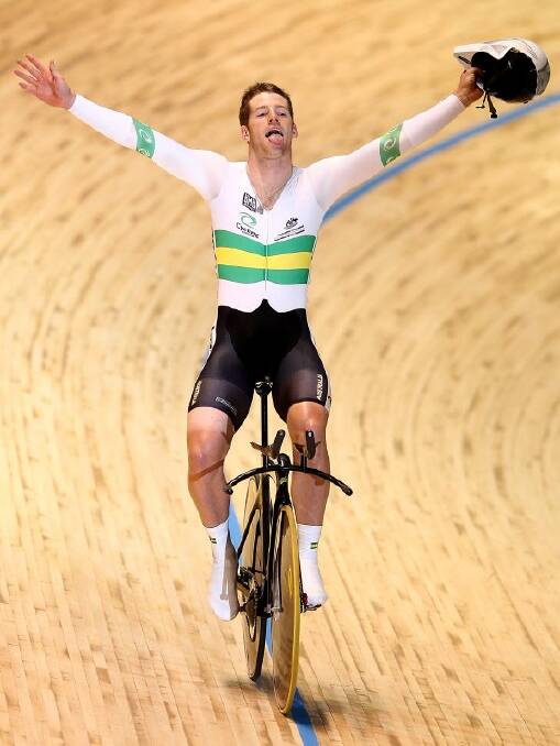 Glenn O’Shea reacts to the crowd after his gold medal win at the world championships. Picture: GETTY IMAGES