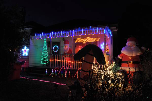 Mick Youla's Thunder Street display of Christmas lights. Picture: JIM ALDERSEY 