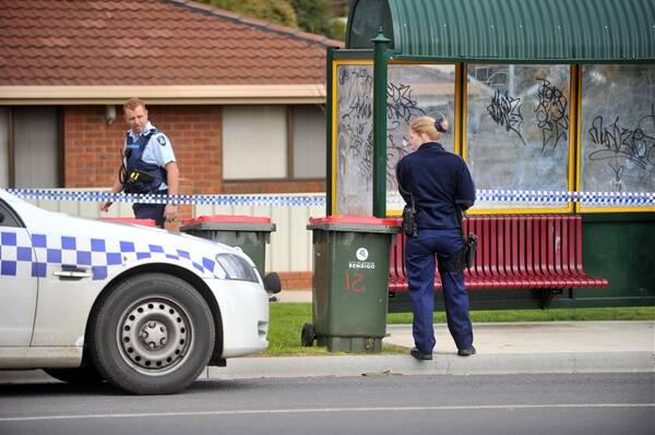 CRIME SCENE: Police inspect the area where a female was assaulted in August.