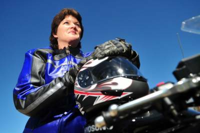 Karen Webb is one of Australia's fastest grandmothers on two wheels. Full story _ Page 6.