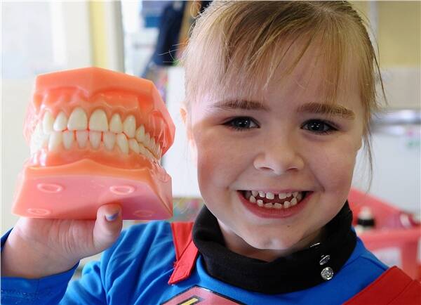 TOOTHY GRIN: Imogen finds out all about dental matters at Strathdale Childcare Centre.