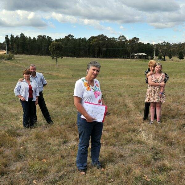 Hopeful: Robyn Spicer, (front), Jan and John Jenkin, and Sue Harrison with daughter Daisy Harrison, on the site of the planned respite centre.