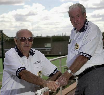 LONG-TIME BOWLERS: Ken Gloster and Roy Alexander.