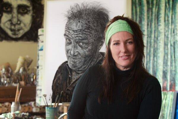 Trentham artist Rose Wilson is a finalist in this year's Archibald Prize for her portrait of Kyneton silversmith Dan Flynn. Picture: Allen Moore - Big Dog Bites