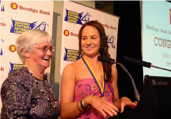 RUNAWAY WINNER: Gisborne's Tiana Newman with Betty Thompson. Picture: JULIE HOUGH