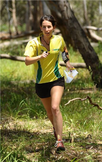 ON COURSE: Australian orienteering representative Laurina Neumann trains in the bush near Strathdale.