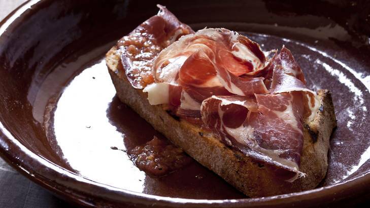 Classic Spain ... Catalan tomato bread with Spanish ham.