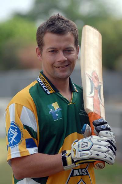 TOP BATSMAN: Scott Johnson starred at indoor cricket’s World Cup.