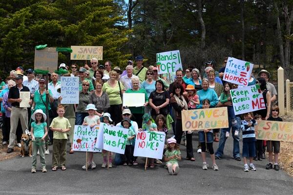 UPSET: Protesters rally against the subdivision plans for Aspinall Street land.