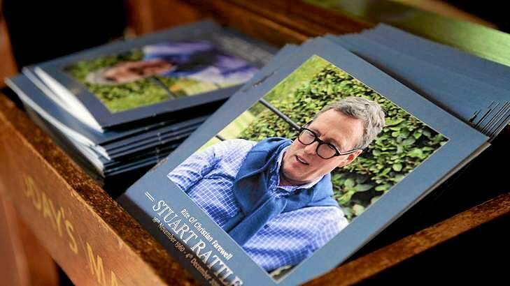Memorial service for interior designer Stuart Rattle, who was found dead in his burnt-out South Yarra home. Photo: Kate Healy, Ballarat Courier