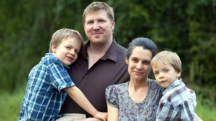 Family unit … Rachel Bekessy and Chris Clarkson with sons William, left, and Alexander.