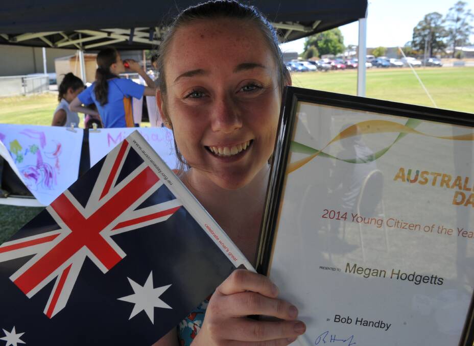 Pyrenees Shire Australia Day celebrations at Beaufort Community Bank complex. Young Citizen of the year Megan Hodgetts Pic Lachlan Bence