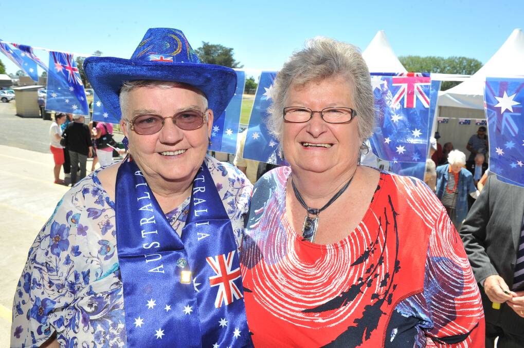Pyrenees Shire Australia Day celebrations at Beaufort Community Bank complex. Joint Citizen of the year Nancy Dean, Patricia. Pic Lachlan Bence