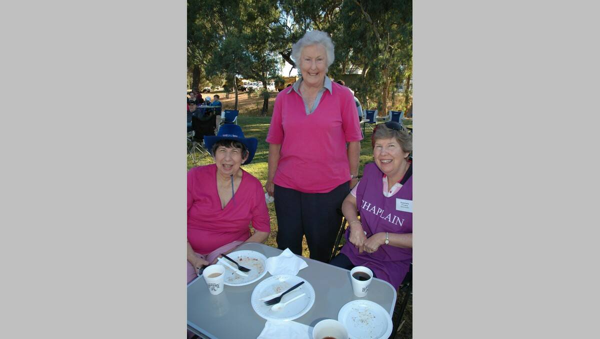 GOOD CHEER...Erica Dagger, left, of Murray Town, Ruth Francis, of Wirrabara, and Rosemary O'Leary, of Jamestown, enjoyed a chat at the Australia Day celebrations in Wirrabara.