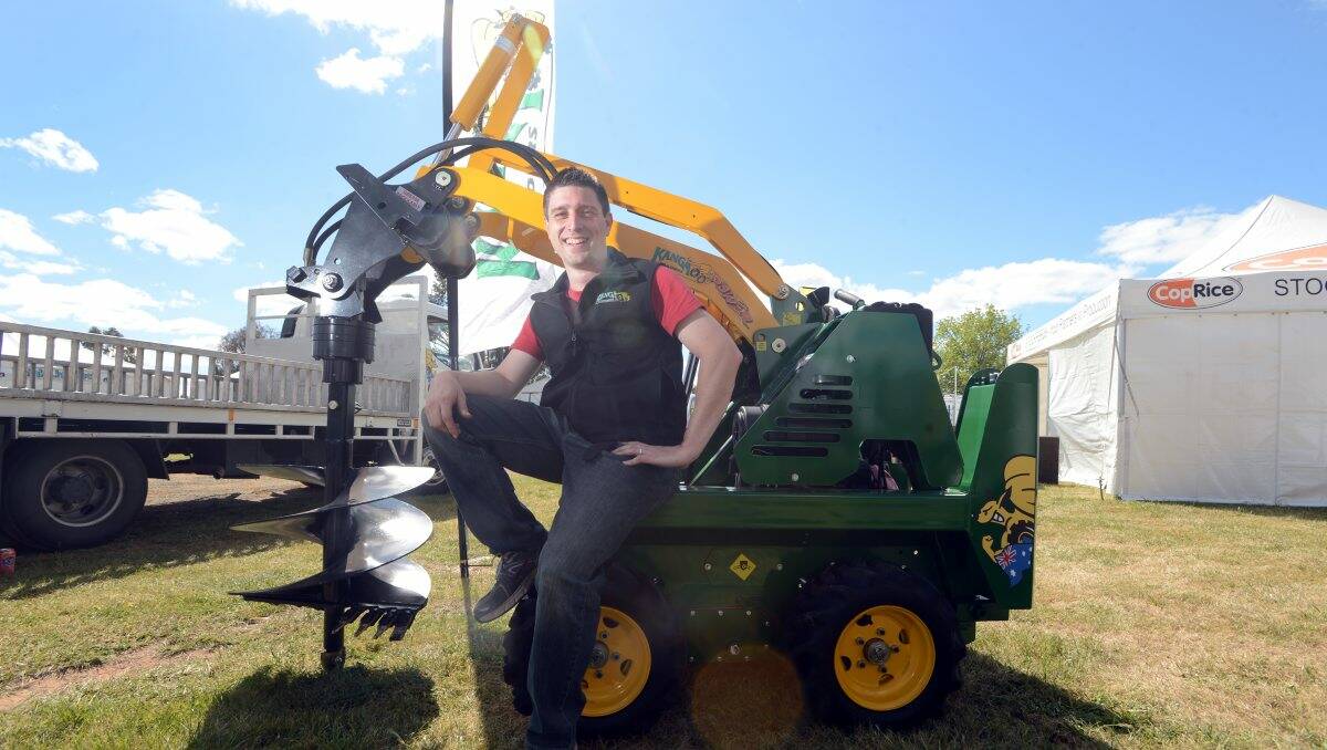 Getting ready: Tom Macho at the Elmore Field Days. Picture: JIM ALDERSEY