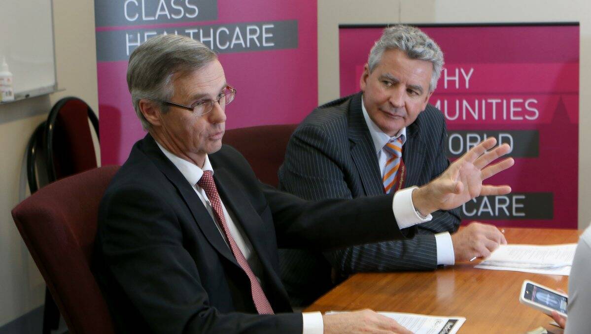 Bendigo Health chairman Michael Langdon with chief executive John Mulder. Pictire: Peter Weaving