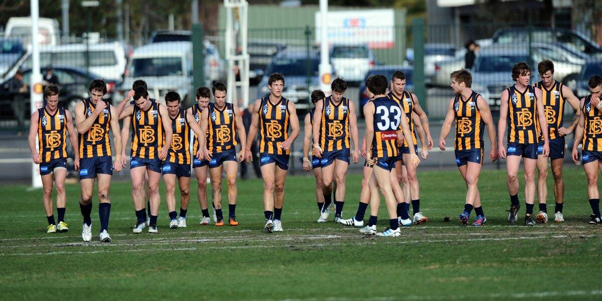 ALL OVER: The Bendigo Gold was eliminated from the VFL finals by Williamstown today.