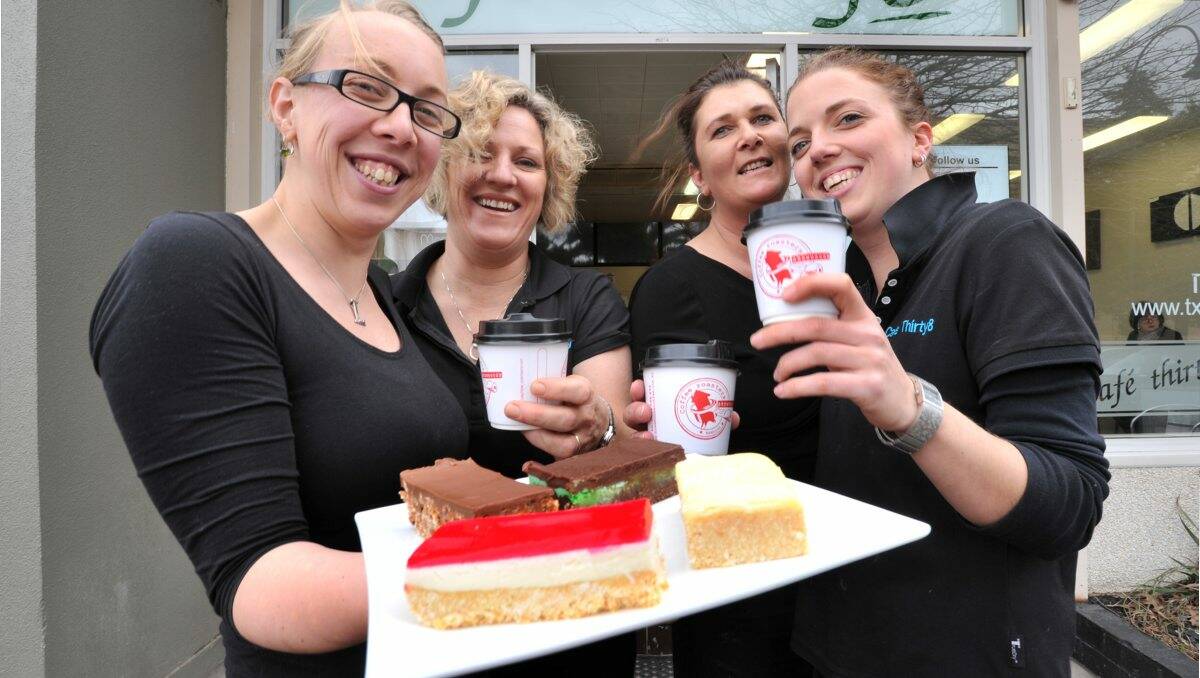 At your service: Leah Glatz, Janita Deary, Annette Keegan and Naomi Bowles. Picture: Peter Weaving