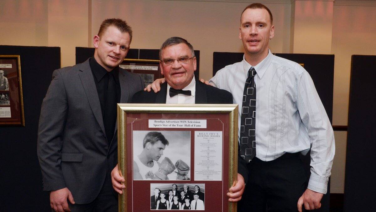 Billy Fry with his sons Kristan and Paul.