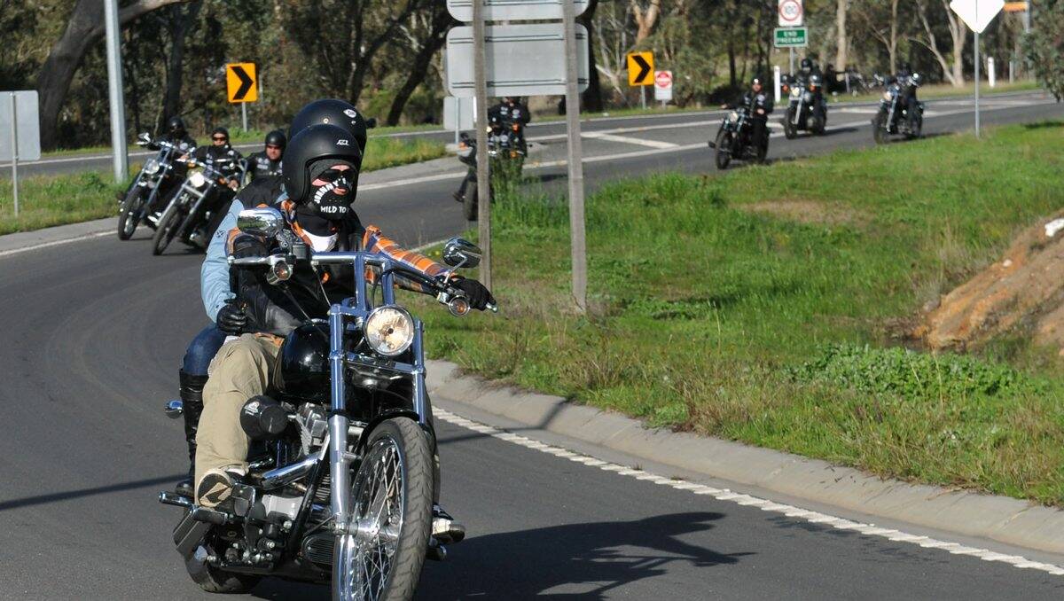 The Rebels Motorcycle Club converge on Bendigo at the weekend. Picture: JULIE HOUGH