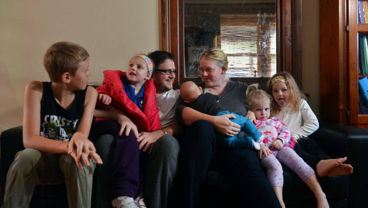 FAMILY TIME: Caleb Fedke with Jasmine, Robert, Phoenix, Carolyn, Harper and Ryda Spark. Picture: Brendan McCarthy