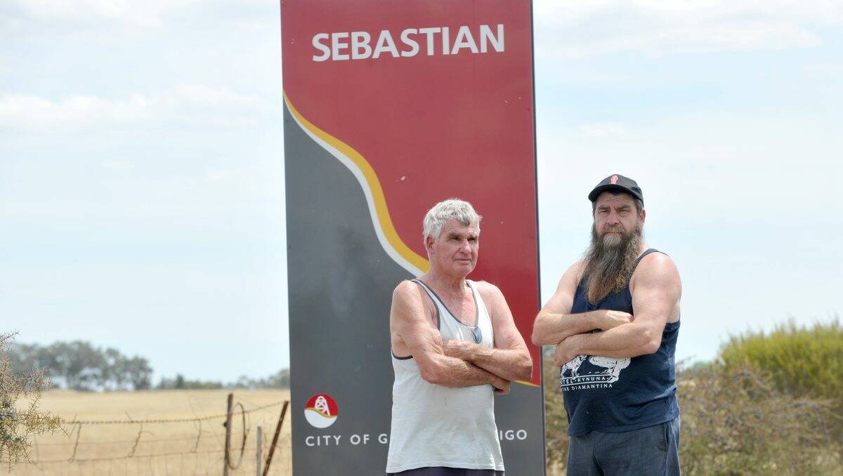 Irked: Sebastian resident Mick Ilsley, right, with his father, George. Picture: Jodie Donnellan