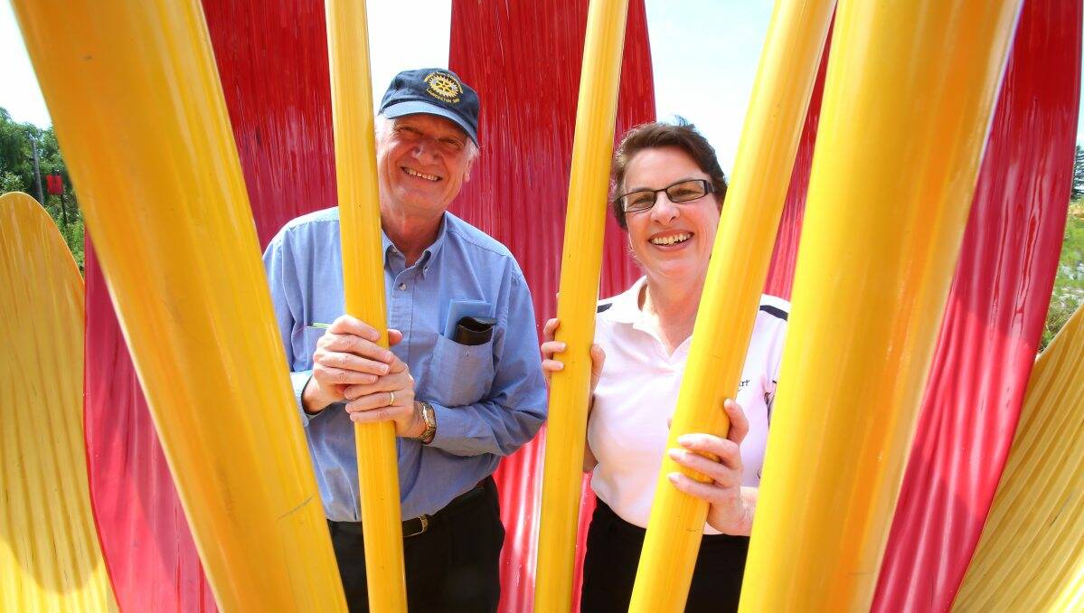 Helping hands: Bruce McClure and Jill Barker from the Rotary Club of Kangaroo Flat. Picture: Peter Weaving