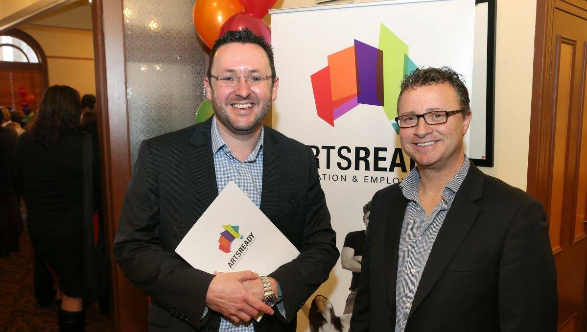 AFL SportsReady CEO James Montgomery and ArtsReady’s Andrew Murray. Picture: Peter Weaving