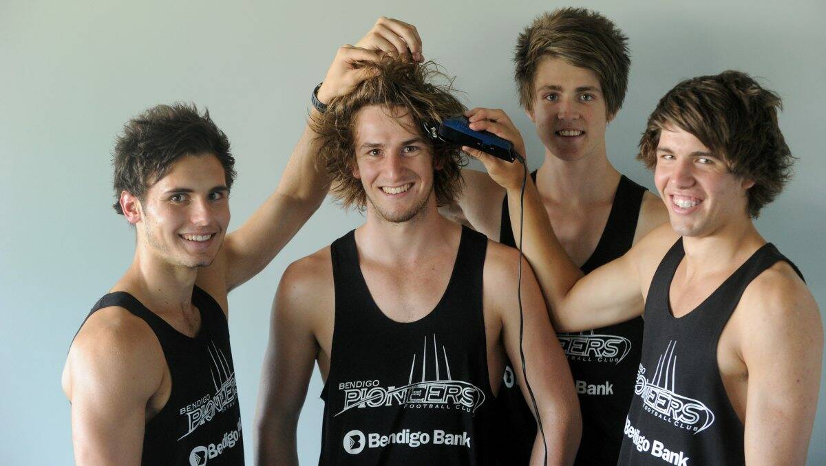 Bendigo Pioneers Jacob Chisari, Liam Byrne, Isaiah Miller and Brandon Spurr will all shave their hair for Shave for a Cure. 