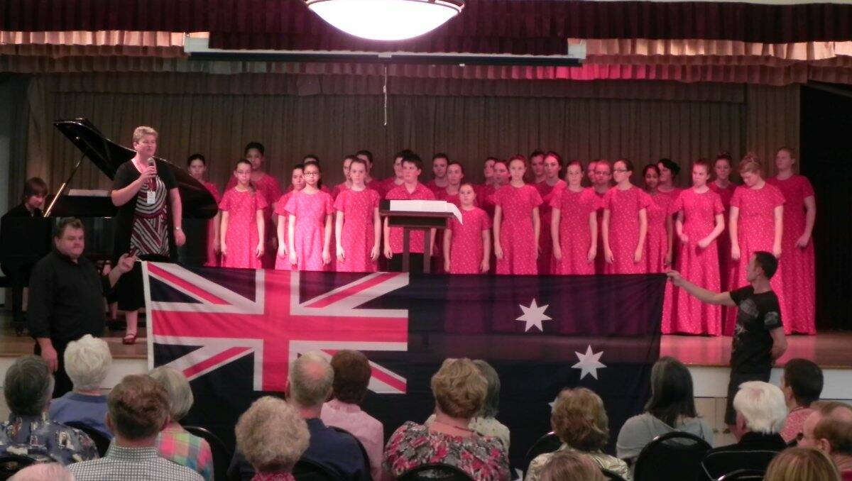 PERFORMANCE: The Bendigo Youth Choir on stage in the United States. Picture: CONTRIBUTED
