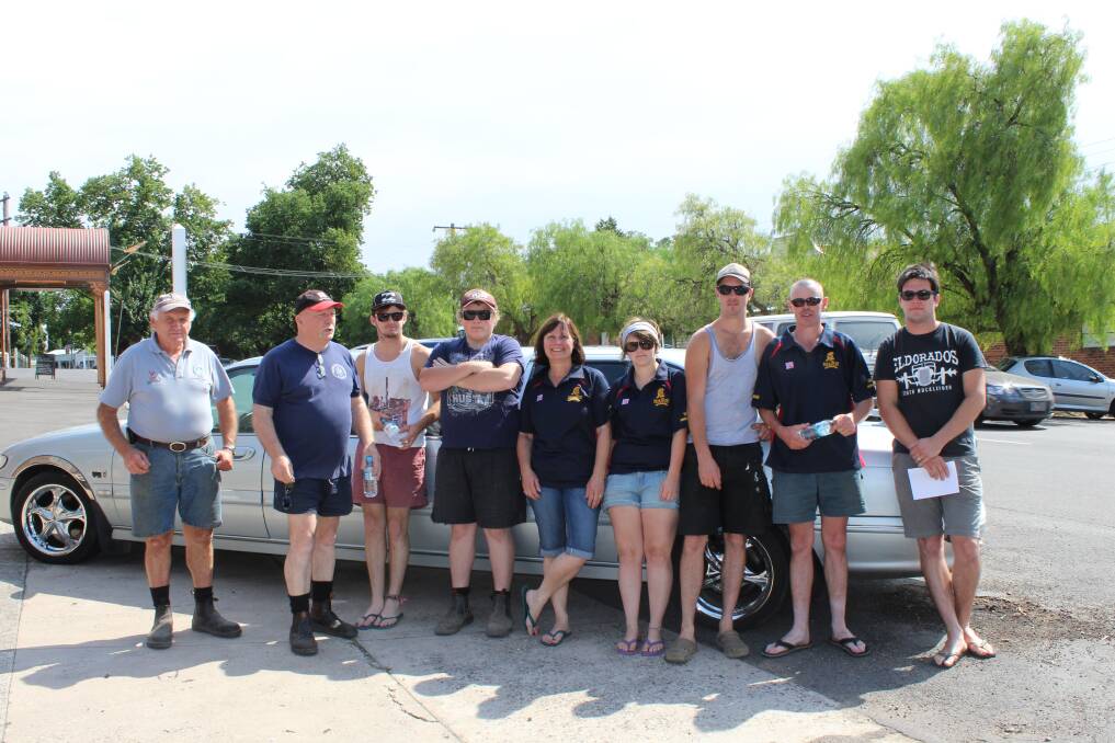 STRETCH: CFA volunteers depart in a limousine from Maldon on Saturday. Picture: VIV MARKHAM/TARRANGOWER TIMES