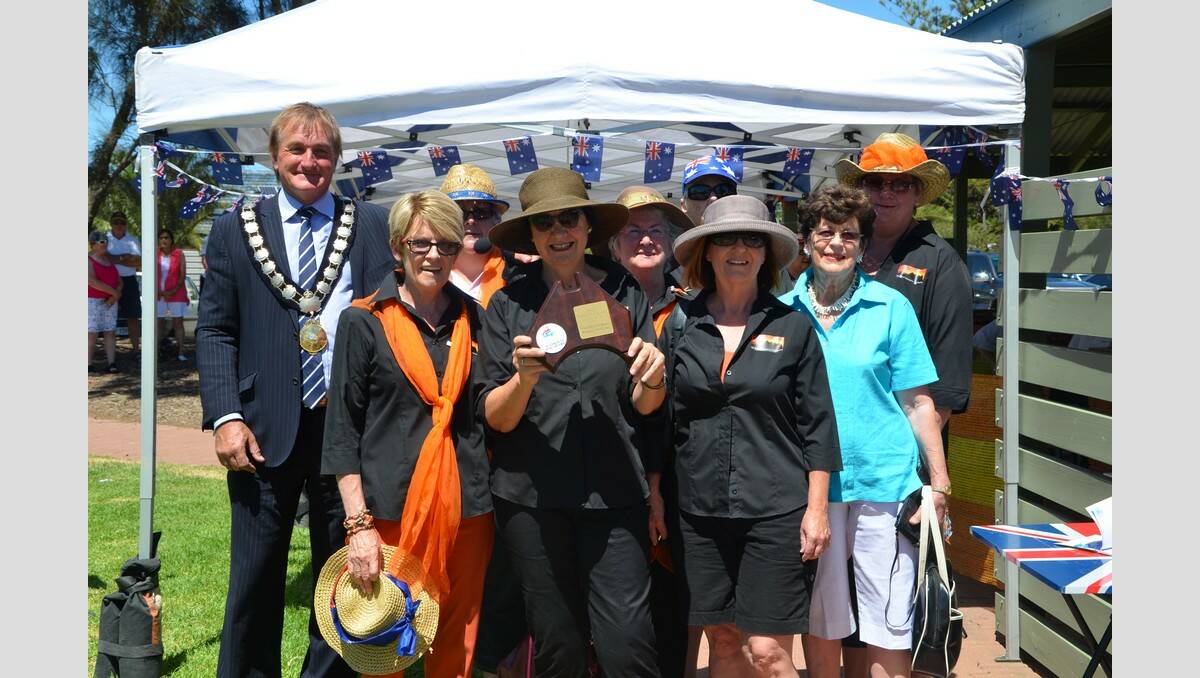 Mayor Brenton Vanstone congratulates the Port Pirie Rural Women's Gathering on winning Event of the Year. He was pictured with Joy Parr, Deb Tregilgas, Margie Arnold, Raelene Harding, Jenny Hughes, Vicki South, Gwen Paterson and Ellie Green.