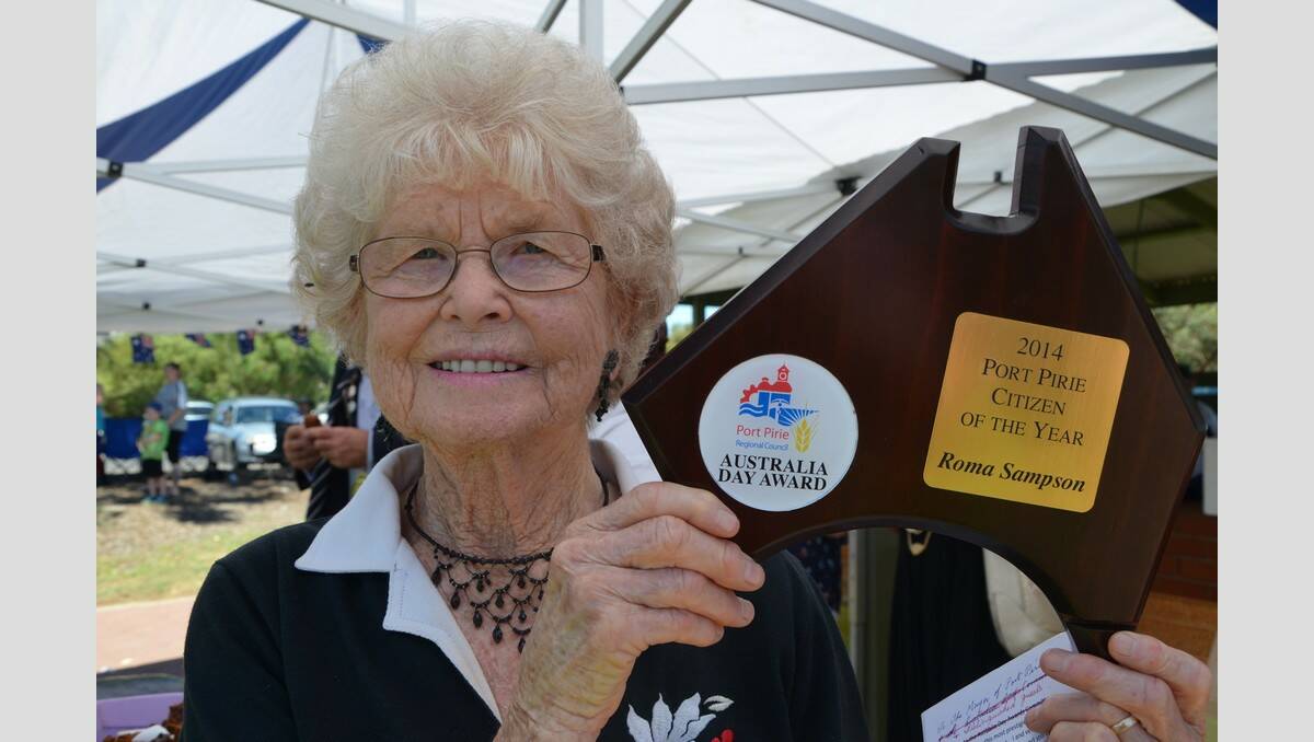 Port Pirie's Citizen of the Year went to active octogenarian and key organiser of the Port Pirie Music Festival, Roma Sampson.