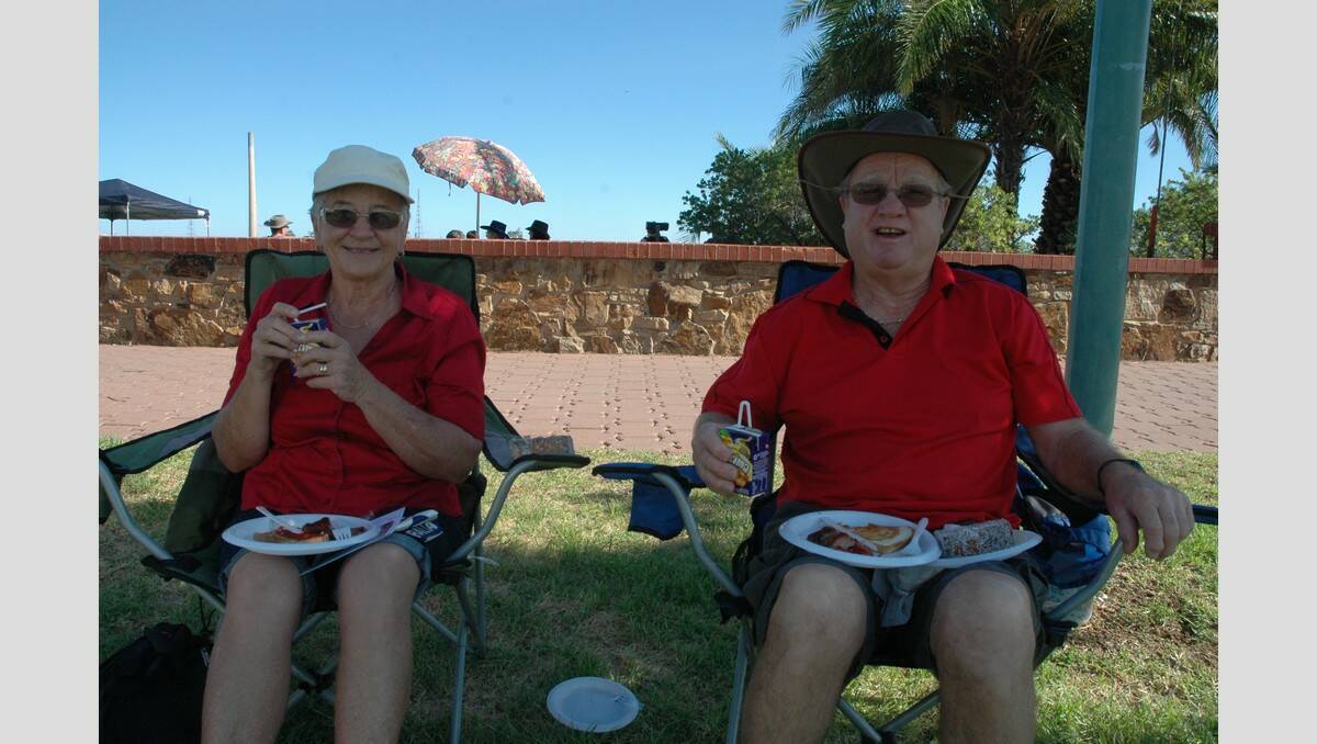 Enjoying some tucker on Australia Day were Rosealie, left, and Brian Broadfoot.