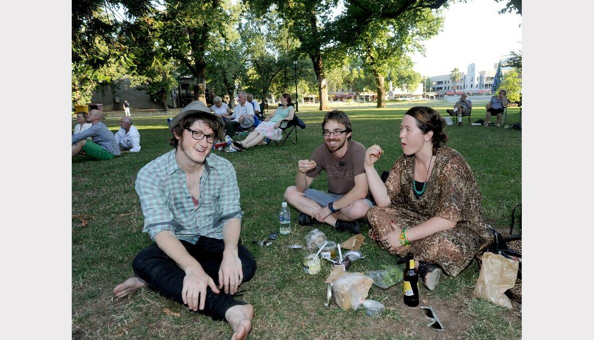 Mark Noulton, Gawain Davey and Victoria Hammond enjoy Summer in the Parks.