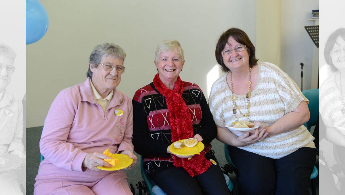 Biggest Cup of Tea for Cancer & Lunch. Valerie Thomas, Gail Smart and Wilma Wicks. Picture: JIM ALDERSEY