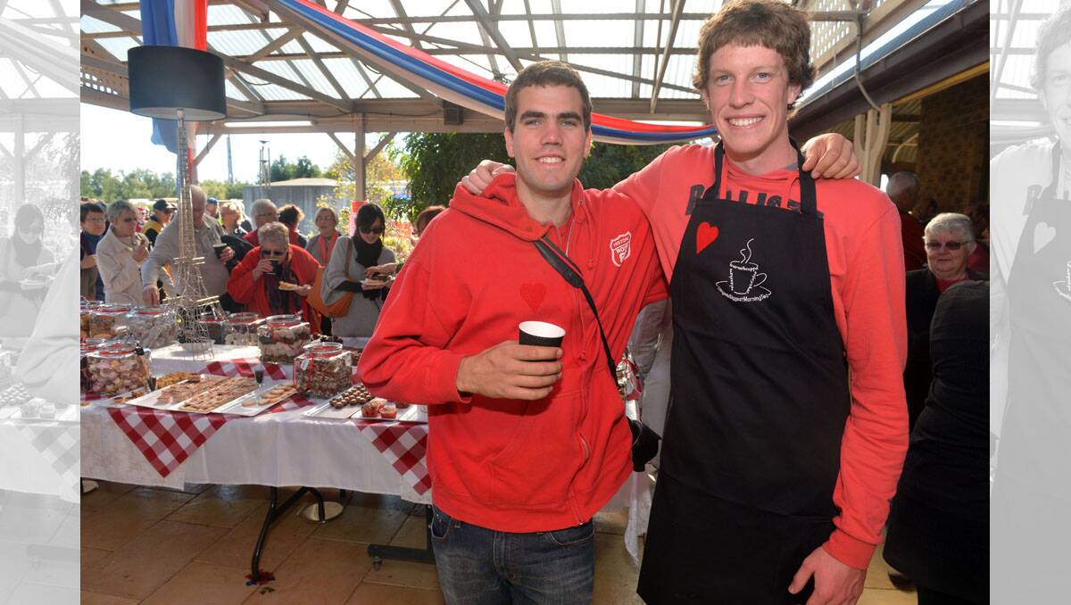 Australia's Biggest Morning Tea in Dingee at Falls Farm. Alex Mountjoy and Nathan Twigg. Picture: BRENDAN MCCARTHY
