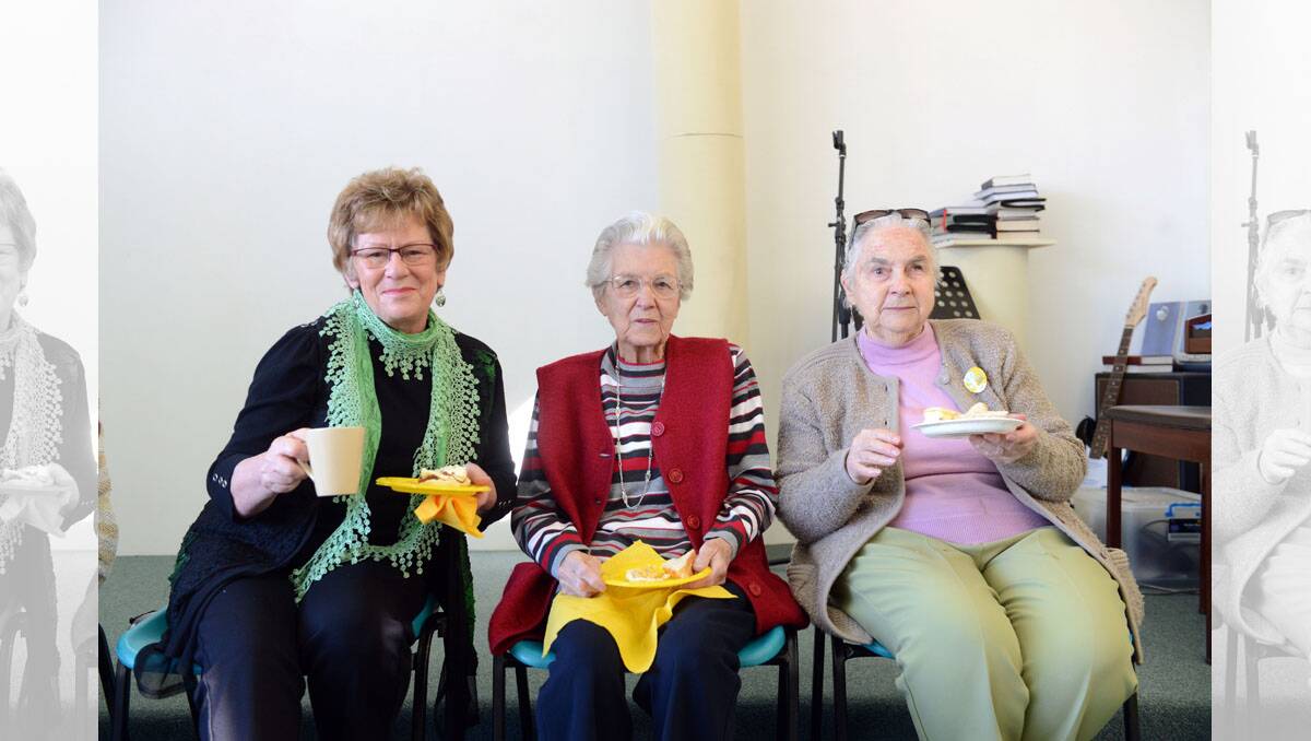 Biggest Cup of Tea for Cancer & Lunch. Raelene Jones, Jean Mannic and Delia Bloomfield. Picture: JIM ALDERSEY