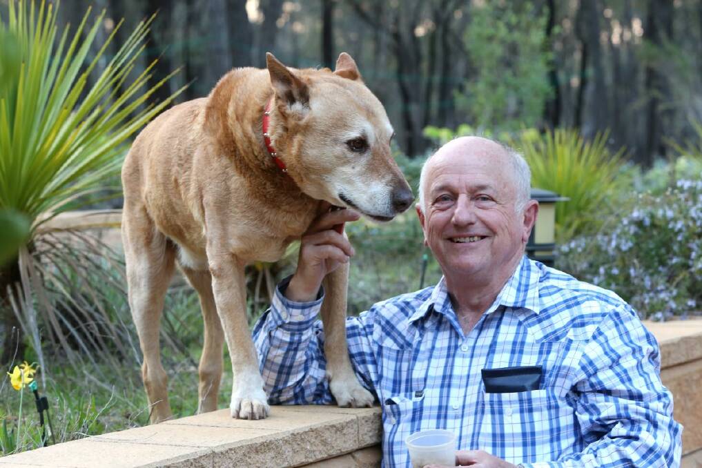 Emma’s dad Ian Dean with her dog Leroy. Picture: Peter Weaving