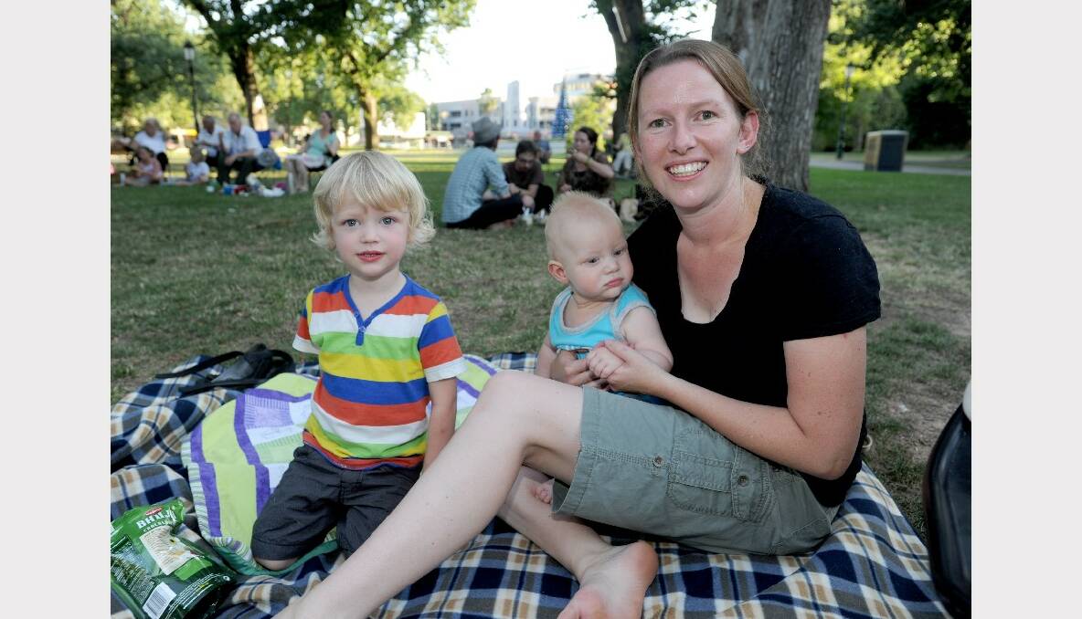Three-year-old Tom and six-month-old Luke Drust with their mum Meg Doller.