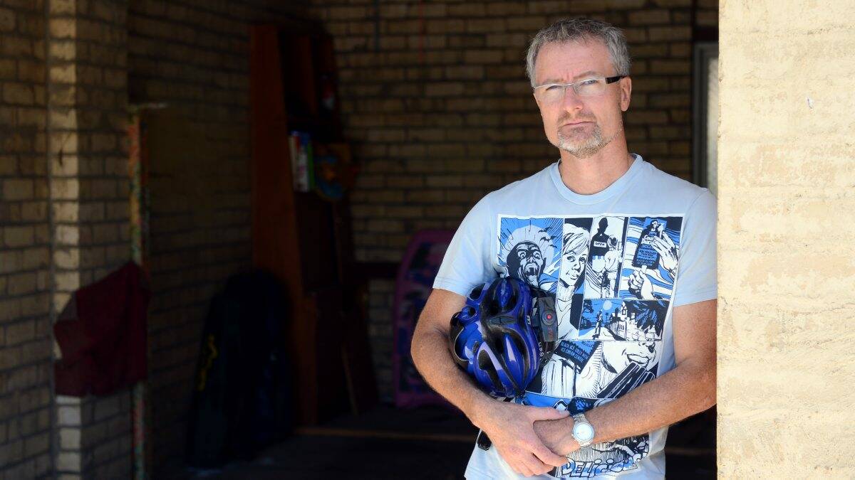 RARE WHEELS: Mark Lees is not happy after his $9000 bicycle was stolen from his garage in Forest Street on Thursday. 