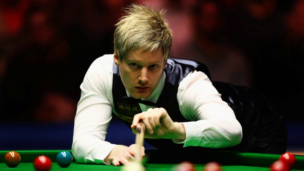 FOCUSED: Australia’s top gun Neil Robertson in action at last month’s Masters final at Alexandra Palace in London. Picture: GETTY IMAGES 