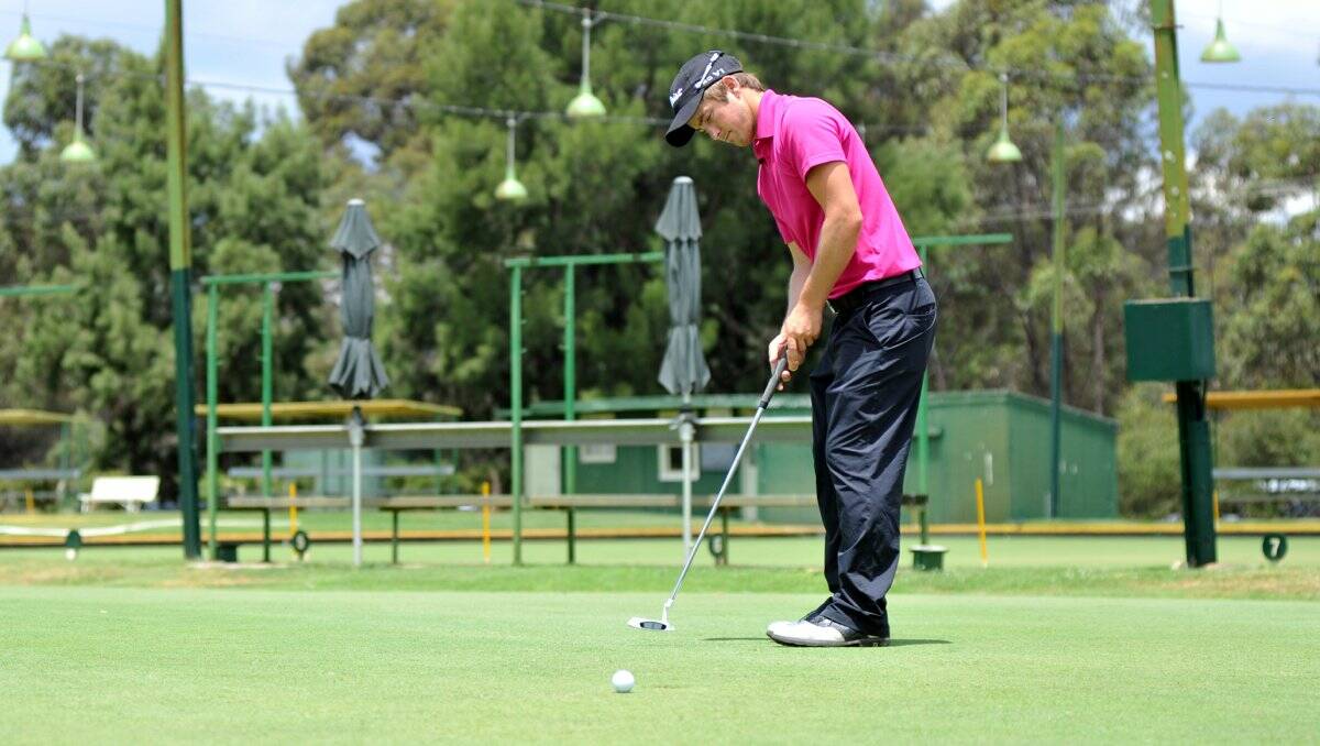 on target: Kris Mueck’s play on the greens will be a key  to his Victorian PGA hopes.  Picture: JULIE HOUGH