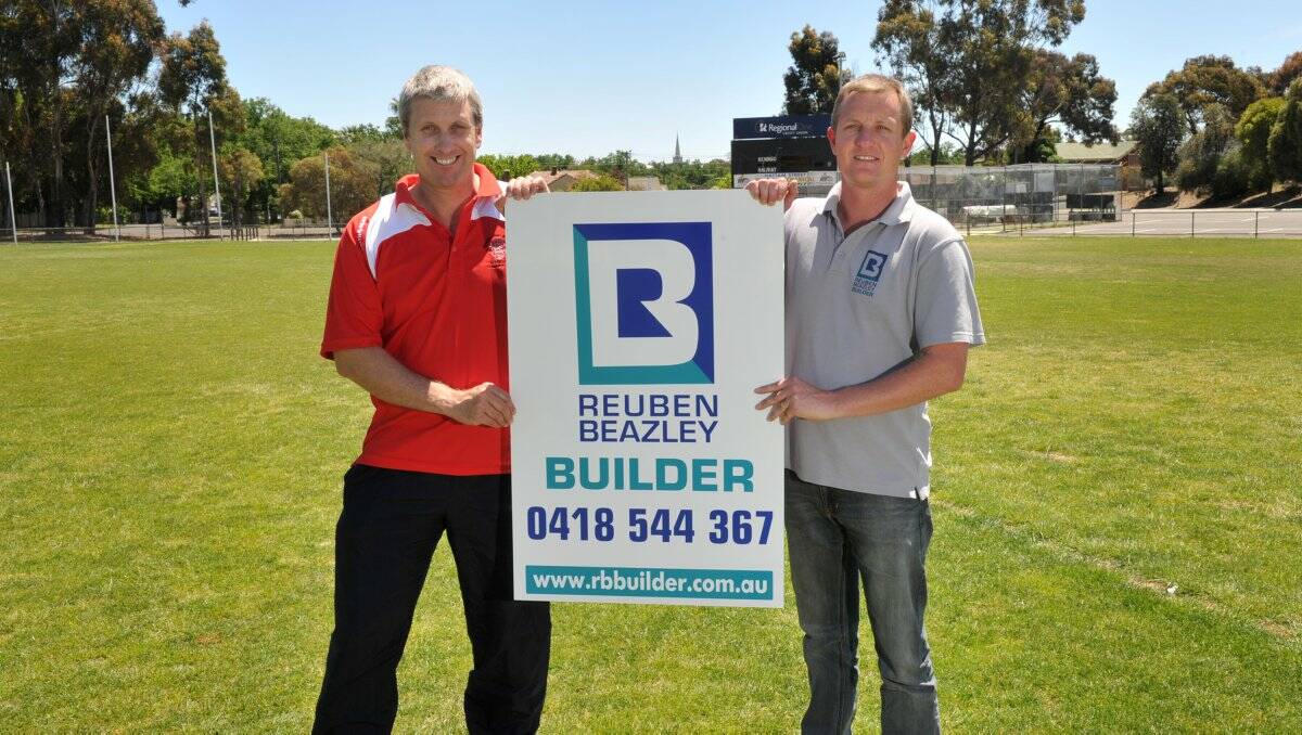 HERE’S THE TARGET: Bendigo United Cricket Club president David Bicknell and Reuben Beazley. Picture: JODIE DONNELLAN 
