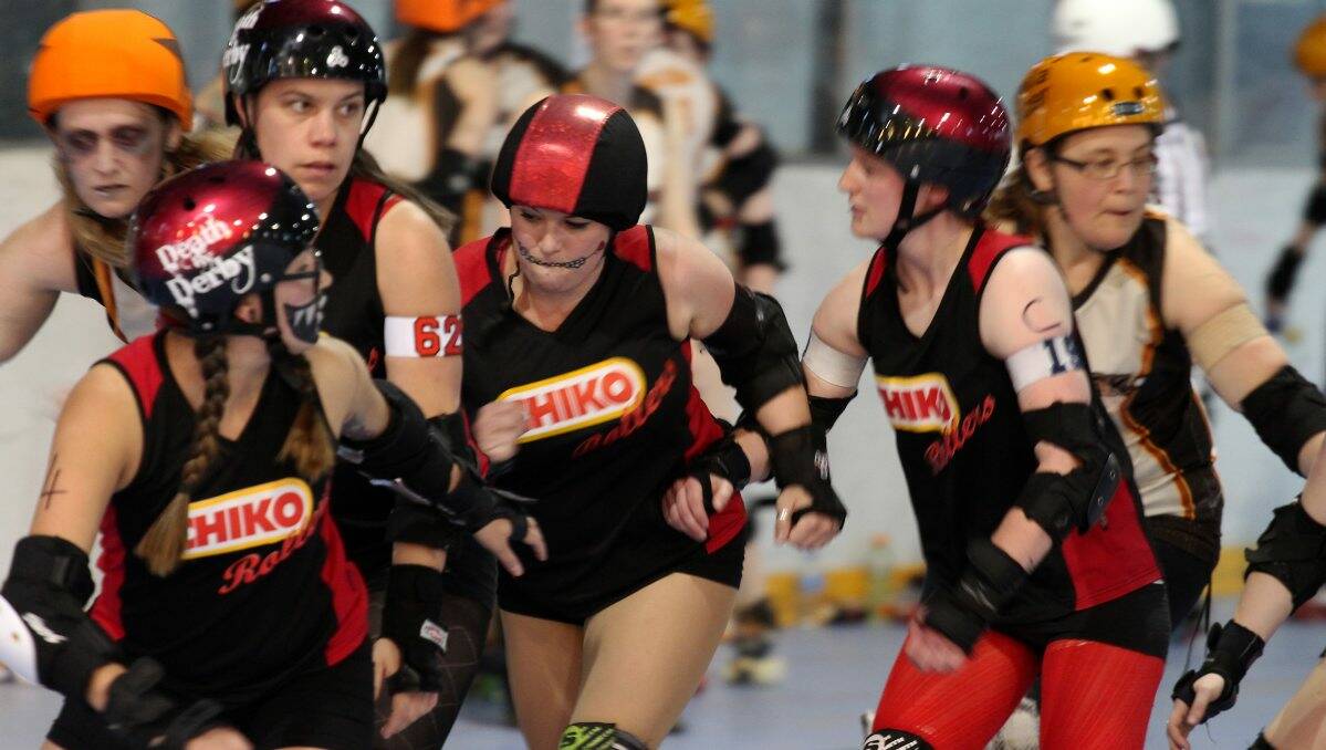 TOUGH MATCH: The Chiko Rollers in action against the Ballarat Rat Pack. 