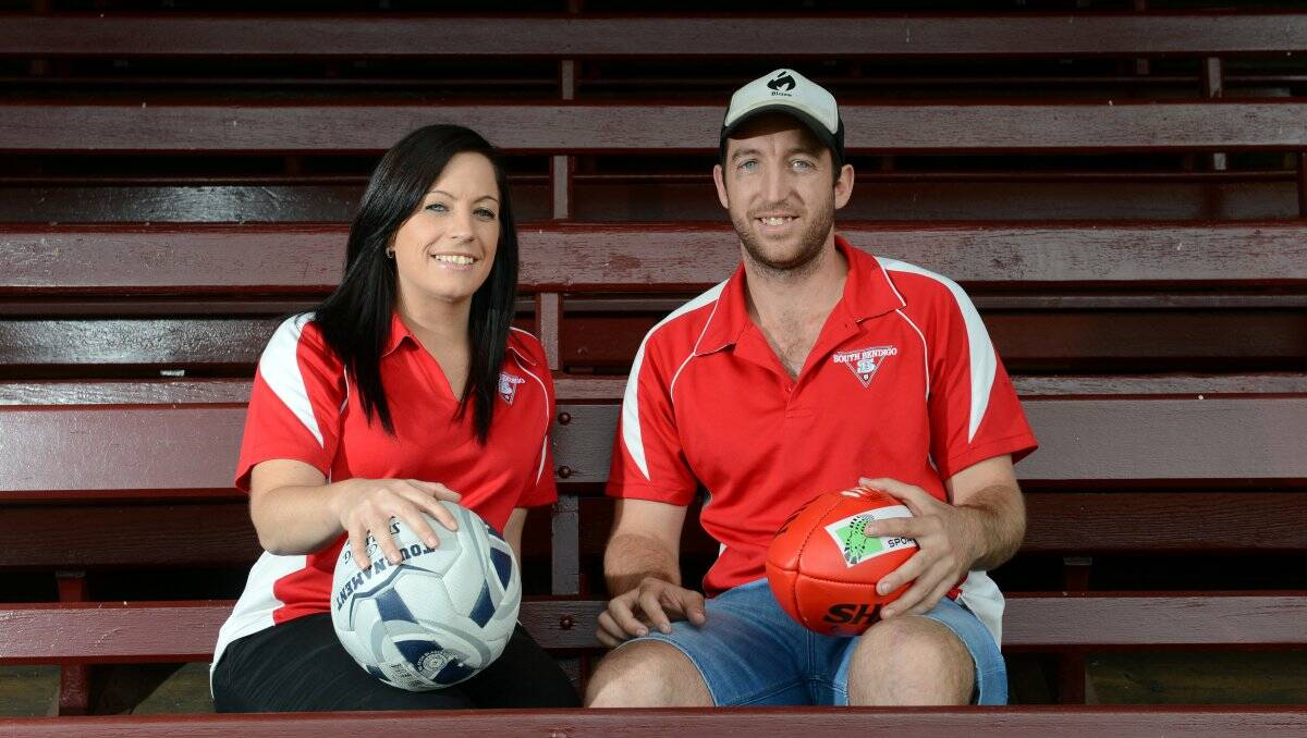PROUD CHILDREN: Two of Graeme Wright’s children, Emma and Brad, ahead of tomorrow’s match at the Queen Elizabeth Oval that honours their late dad.  Picture: JIM ALDERSEY