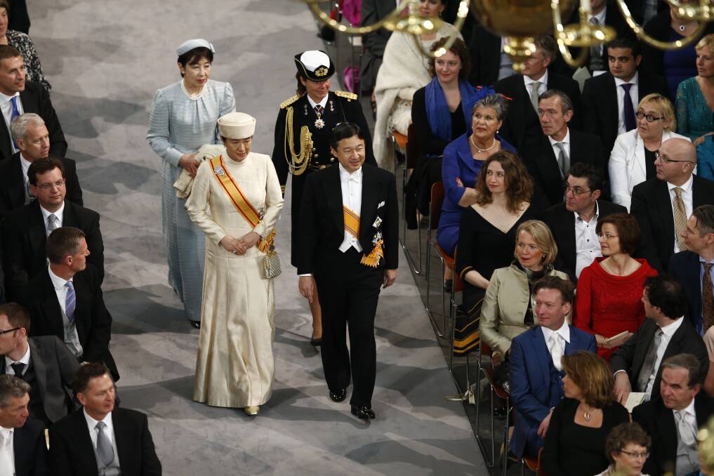 Crown Prince Naruhito and Crown Princess Masako enter the church to attend the inauguration of HM King Willem-Alexander of the Netherlands and HM Queen Maxima. Photo by Vincent Jannink - Pool/Getty Images