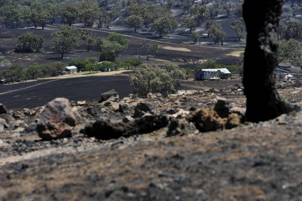 A property was saved by fire fighter near Jugiong January 9, 2013. Photo: Jay Cronan/The Canberra Times