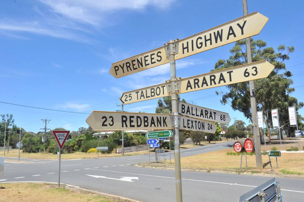 The corner of Pyrenees and Sunraysia Highway, Avoca, Victoria. Picture: PETER WEAVING 